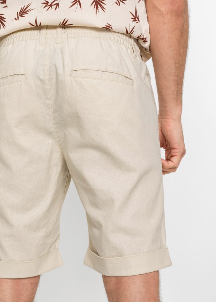 Schlupf-Bermuda aus Leinen Mix, Regular Fit