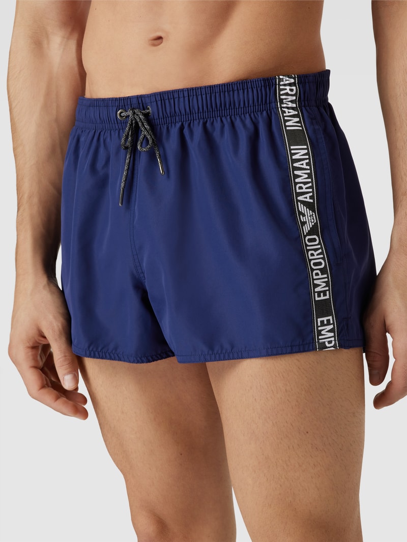 Badehose mit Galonstreifen in dunkelblau