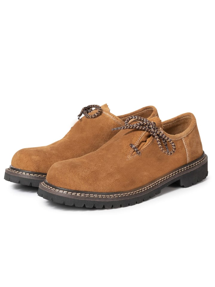 PAULGOS Haferlschuh Trachten Schnürschuh Echtleder in Hellbraun günstig kaufen