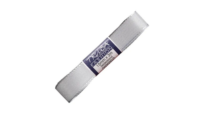 TRUBA Seidenband mit Webkante silbergrau 3 m
