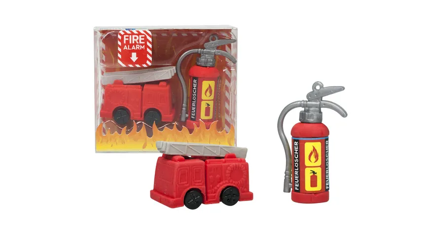 TRENDHAUS Radierer-Set Fire Alarm sortiert