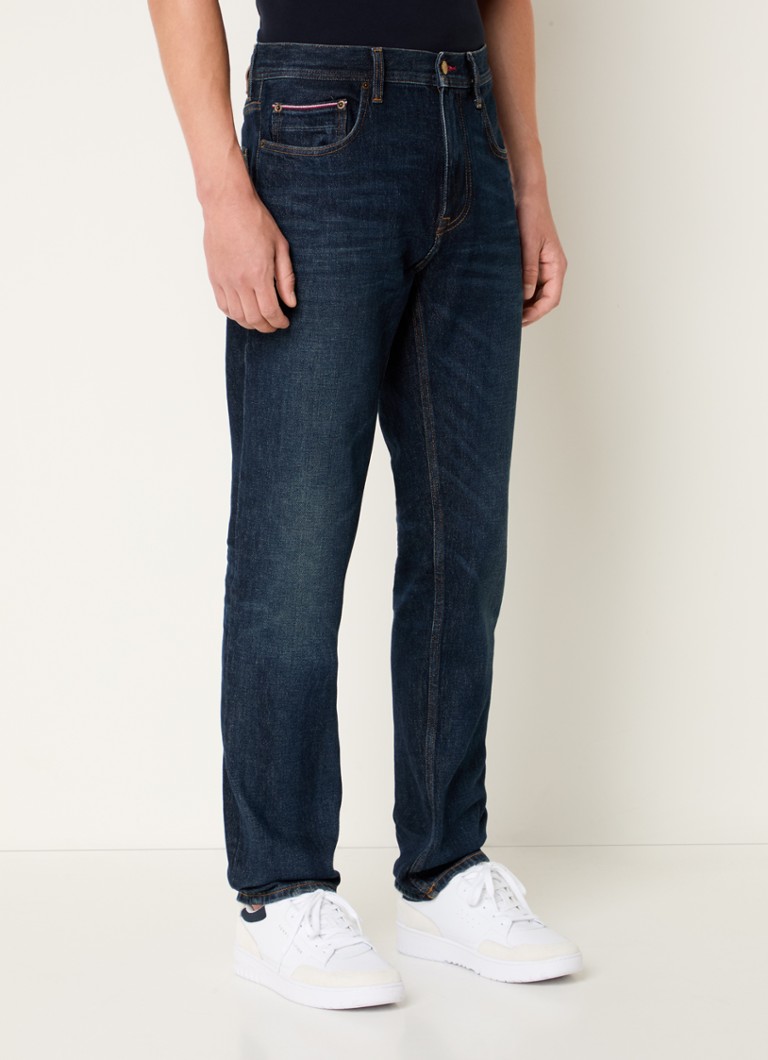 Blugi Tommy Hilfiger Denton cu croială dreaptă, decolorare închisă