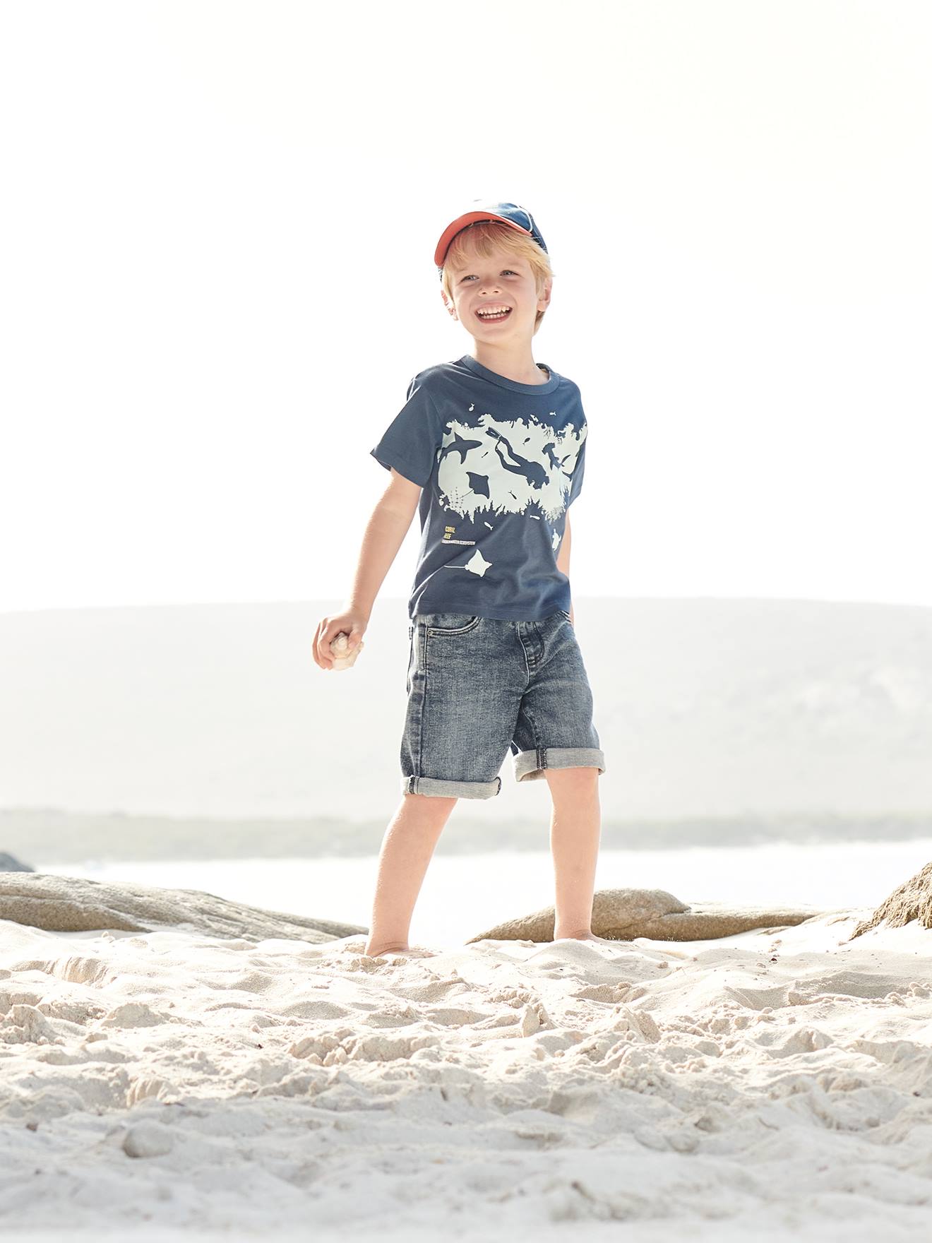 Bermuda en molleton effet denim garçon forme 