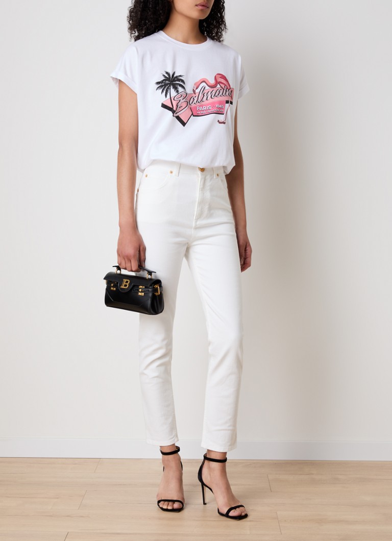 Balmain Flamingo T-shirt with logo print