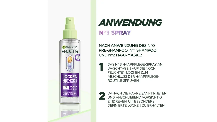 Garnier Fructis Locken Methode Feuchtigkeitsboost Spray 150 ml
