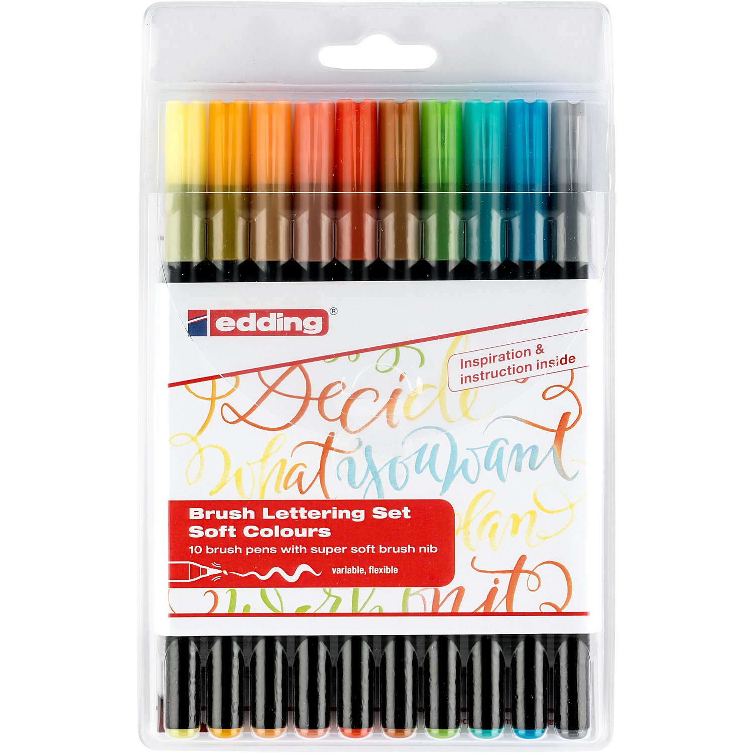 edding Brush Lettering-Set Soft colours, 10 Stifte