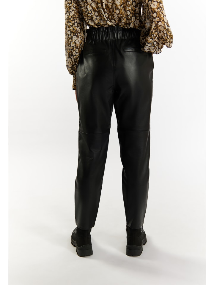 DreiMaster Vintage Lederhose in Schwarz günstig kaufen