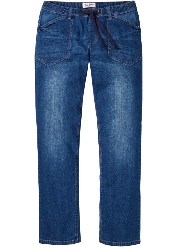 Loose Fit Schlupfjeans mit Komfortschnitt, Straight