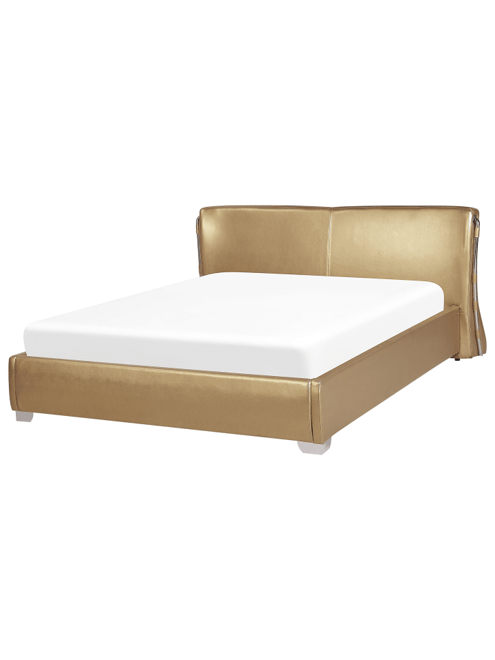 Beliani Doppelbett PARIS in Gold/Silber - (W) 195 x (H) 83 x (L) 228 cm günstig kaufen onesize
