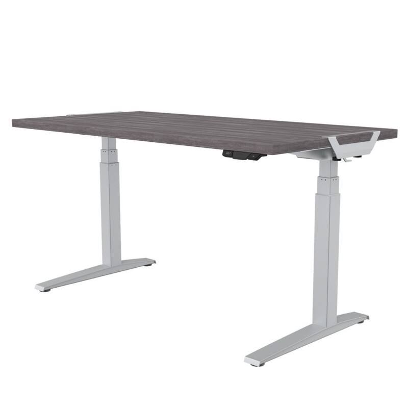 Fellowes Levado Elektrisch Höhenverstellbar Sitz-Stehschreibtisch Rechteckig Eiche T-Fuß 1.829 (B) x 698 (T) x 1.257 (H) mm MDF (Mitteldichte Faserplatte), PVC (Polyvinylchlorid), Stahl