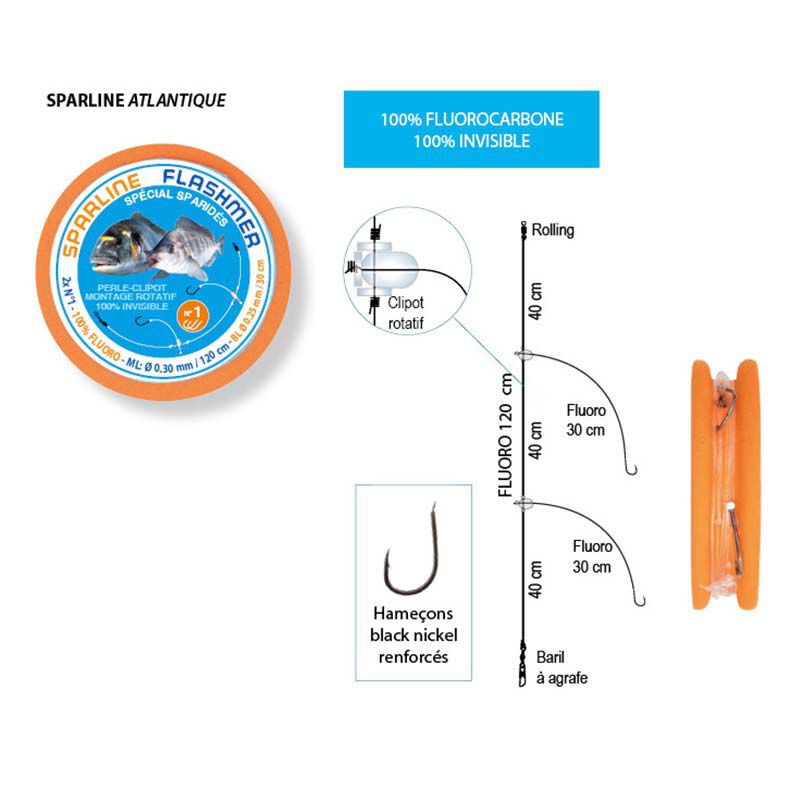 Flashmer Sparline Atlantic 2-hook leader