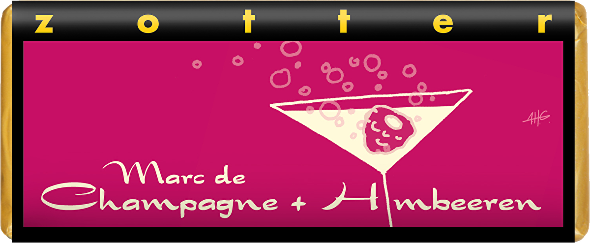 Zotter Marc de Champagne & Himbeeren 70g