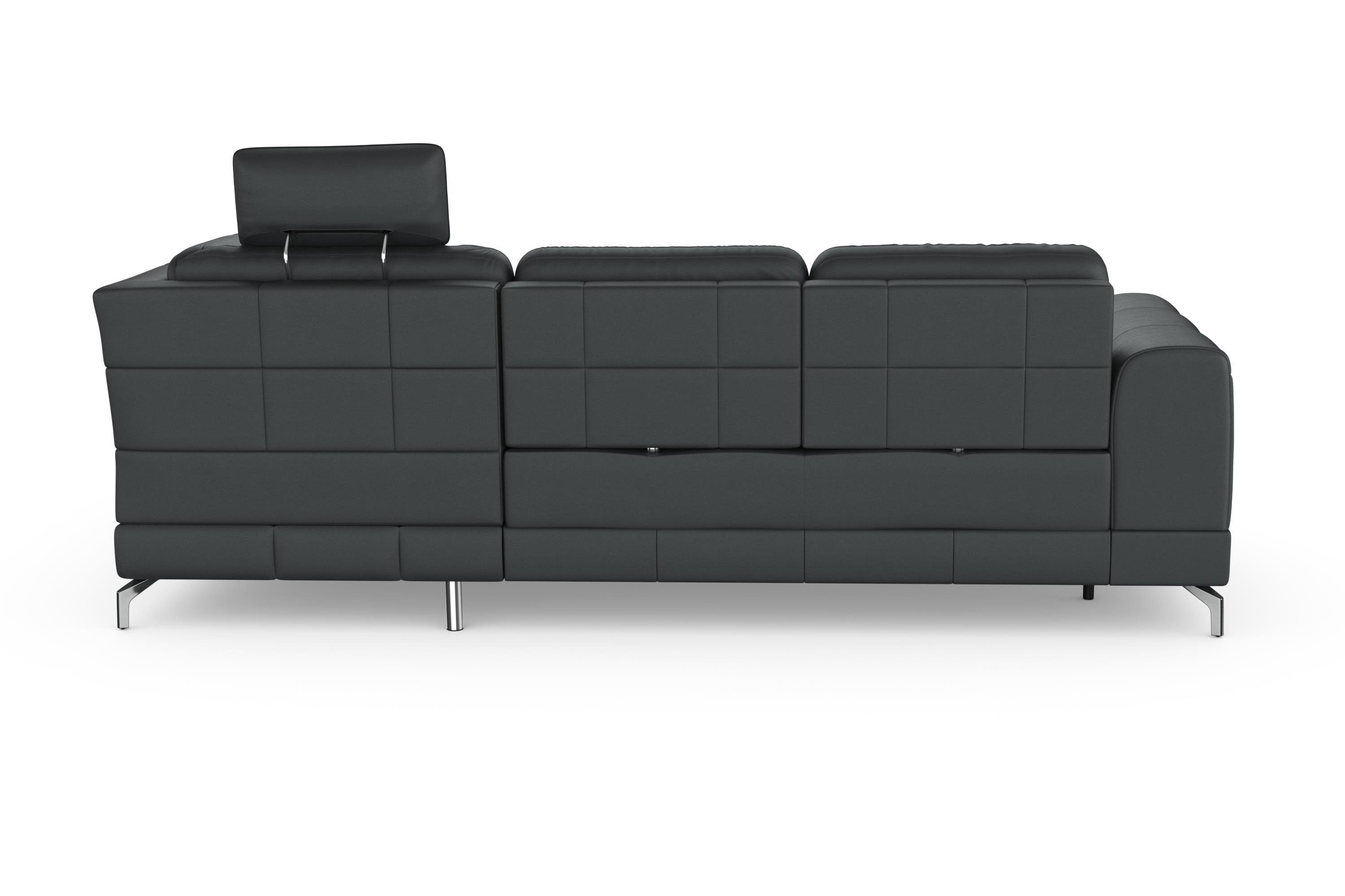 sit&more Ecksofa Bendigo, inklusive Sitztiefenverstellung, Bodenfreiheit 12 cm, in 2 Fußfarben