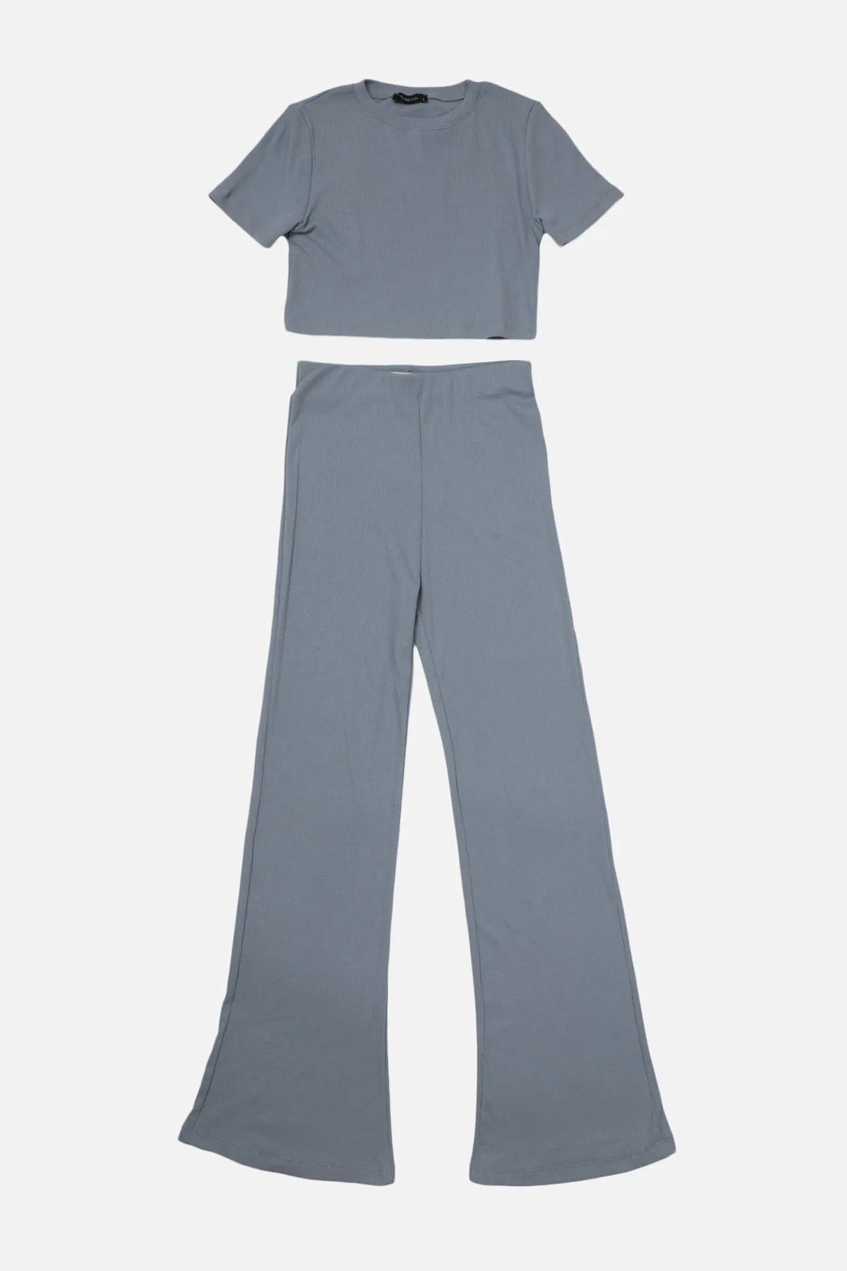 Trendyol Collection  Hellblaues Set aus Oberteil und Unterteil aus Strick mit Kordelzug TWOSS21AU0160