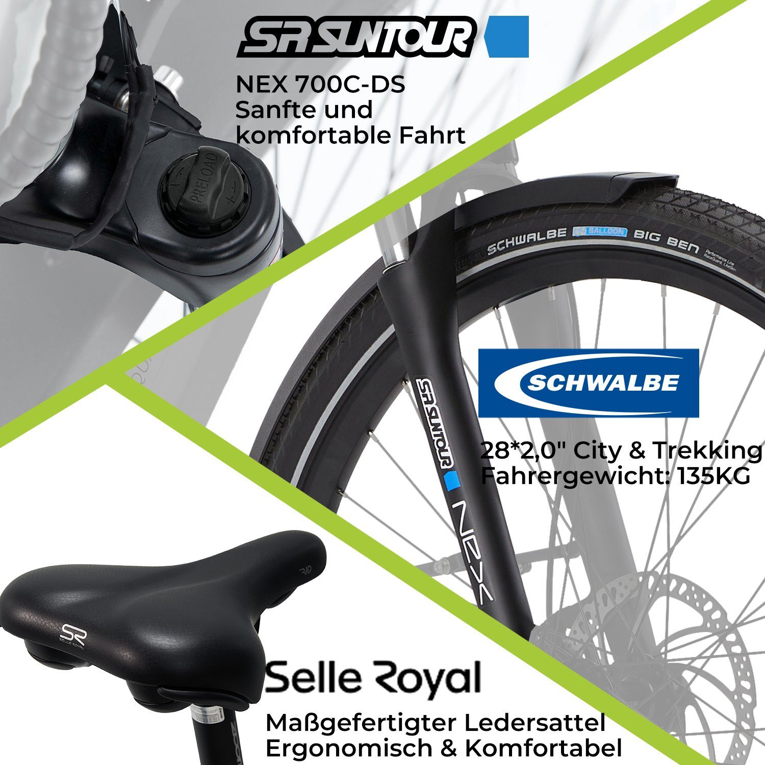 DERUIZ E-Bike Quartz 28 Zoll Ebike sale für Damen Herren, 644 Wh großer Kapazität, 8 Gang SHIMANO SHIMANO ALTUS 11-32T Schaltwerk, Kettenschaltung, Heckmotor, 644,00 Wh Baterrie, (mit Akku-Ladegerät, mit Werkzeug), 644Wh Batterien