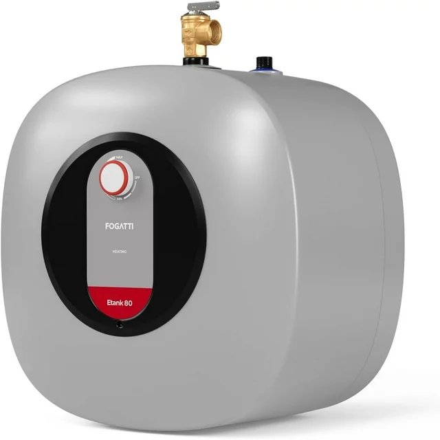 FOGATT 8 Gallon Electric Water Heater Tank Etank 80, Point of Use Mini Tank Water Heater, 120V Small Hot Water Heater for Apartment Kitchen Bathroom RV Camper Shower