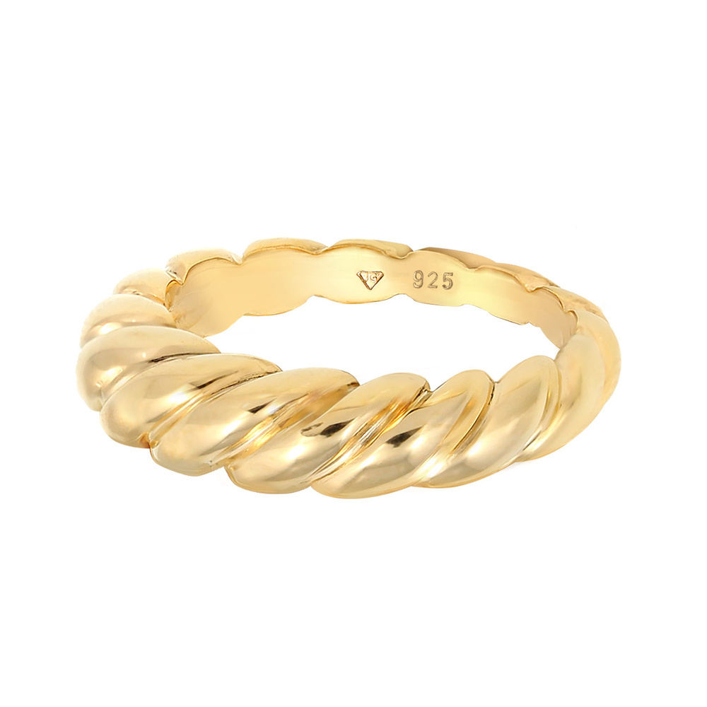 Elli Elli Bague Anneau pour femme Twisted Basic Trend Chunky Blogger en argent sterlin Bague