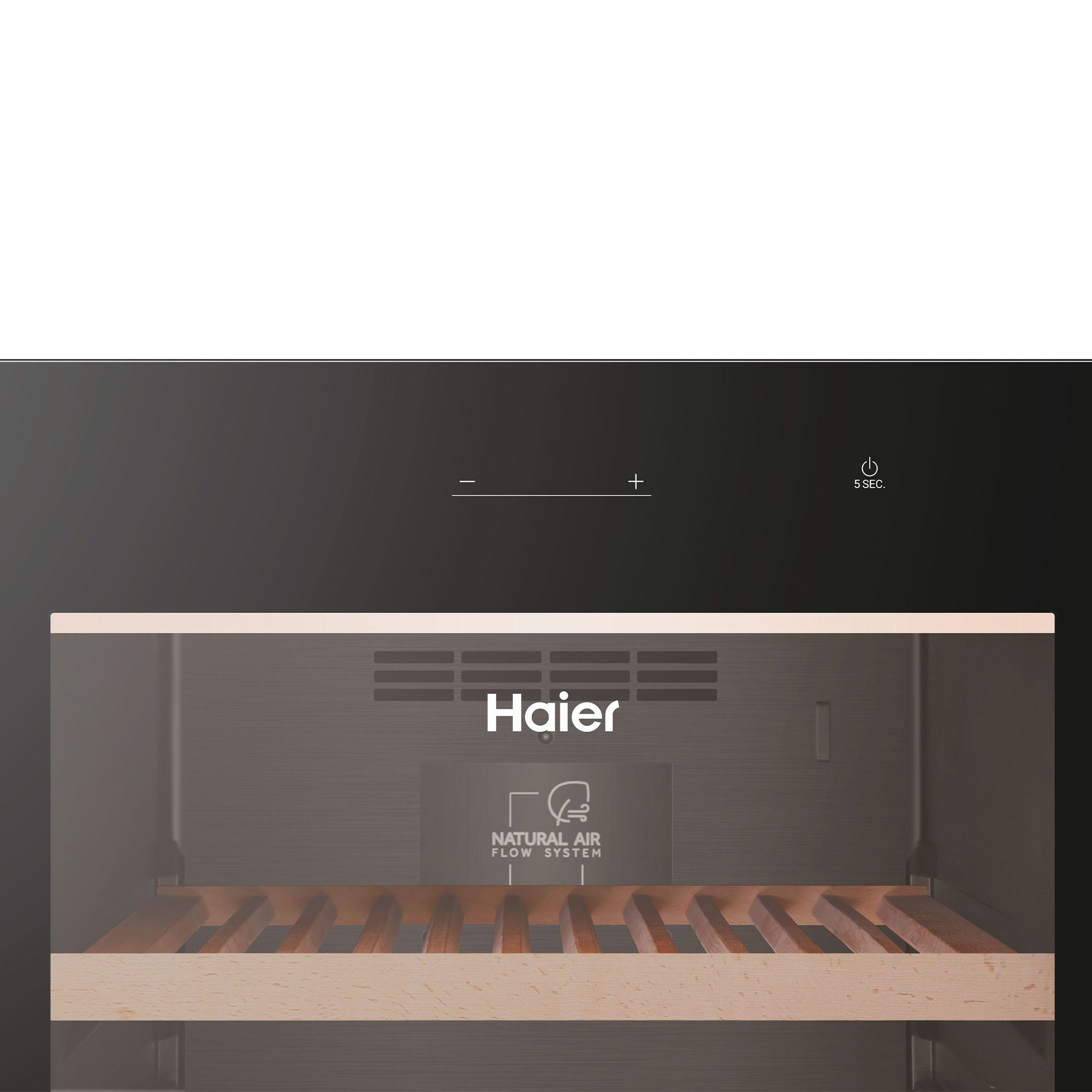 Haier Weinkühlschrank HWS247GGU1, für 247 Standardflaschen á 0,75l,Wifi und hOn App, Mono Zone, für 247 Flaschen, 3D LED