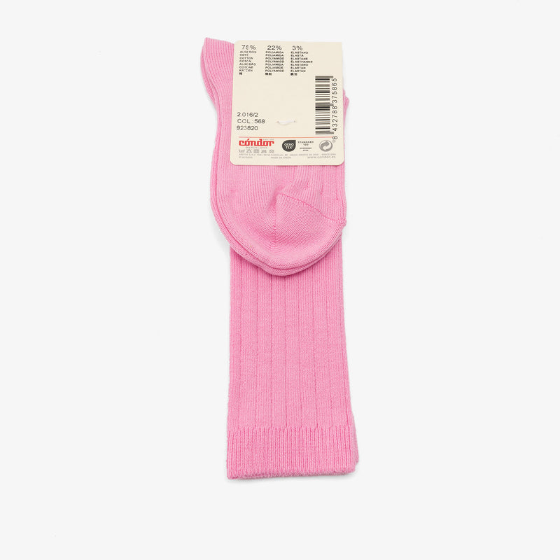 rib kniestrümpfe - Rosa