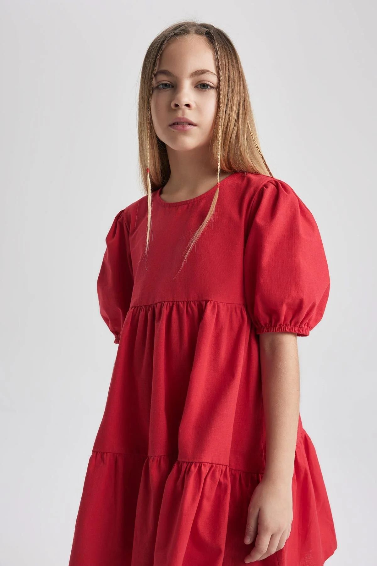 DeFacto  Kurzärmliges rotes Kleid für Mädchen B6927a824sm