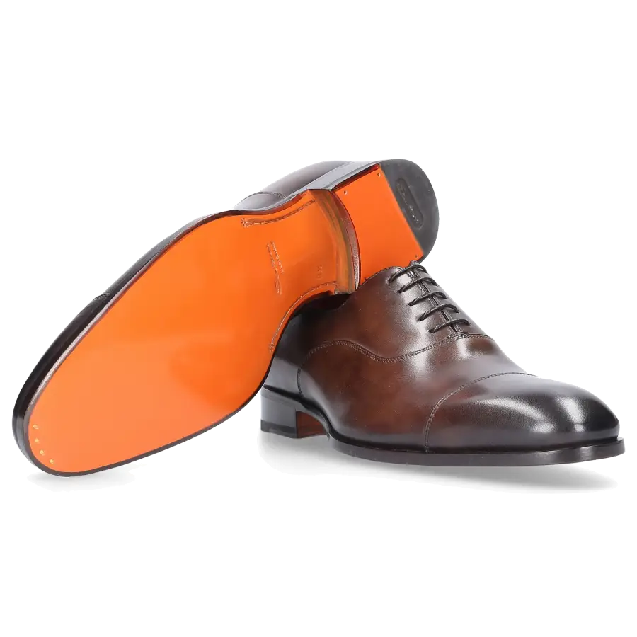 Santoni - Businessschuhe Oxford 12474 Kalbsleder - braun