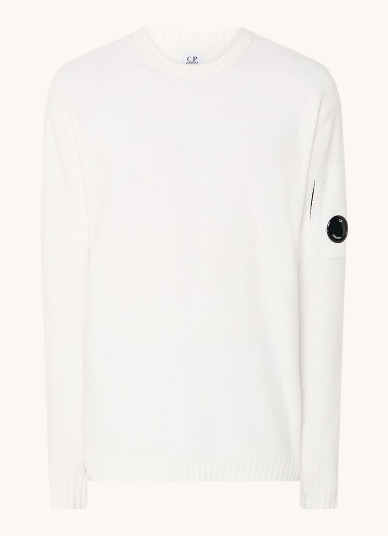 CP Company Chenille-Pullover aus grob gestricktem Material mit Logo