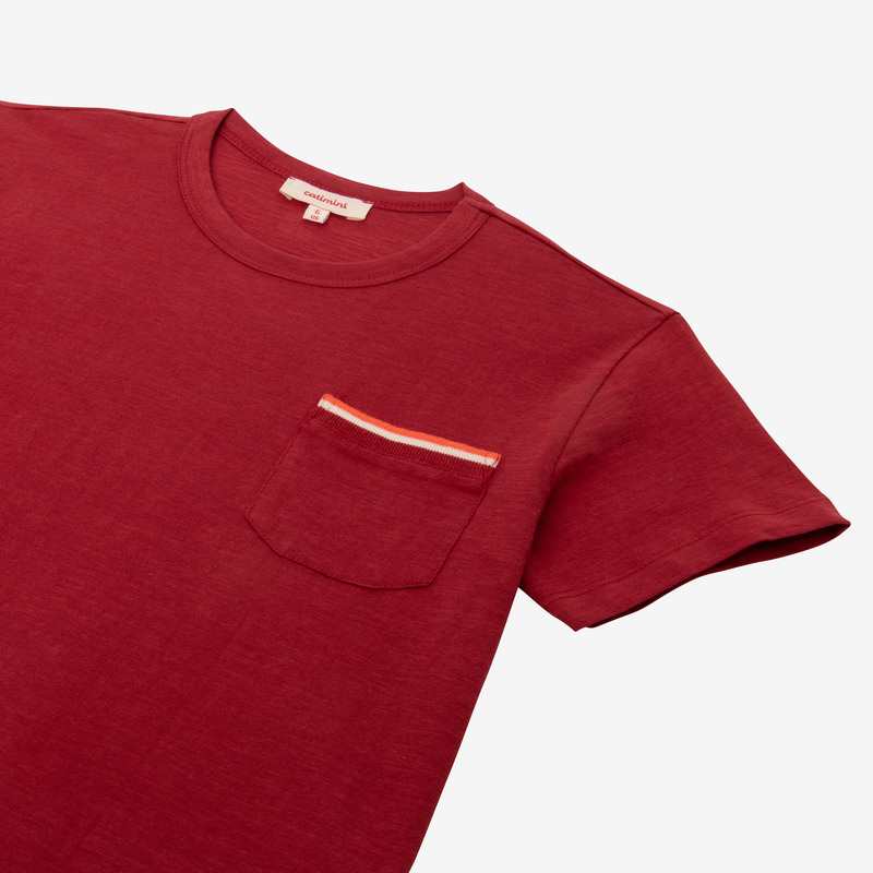 T-shirt garçon poche rayée rouge Catimini