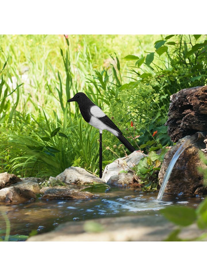 relaxdays 2 x Gartenfigur Vogel in Schwarz/ Weiß günstig kaufen onesize