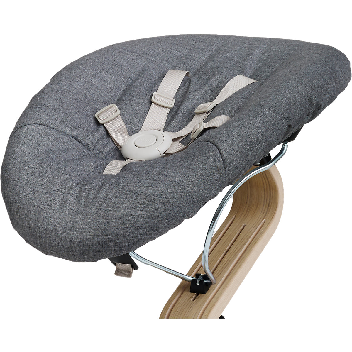 Nomi Baby grey mit Matratze dark grey/sand