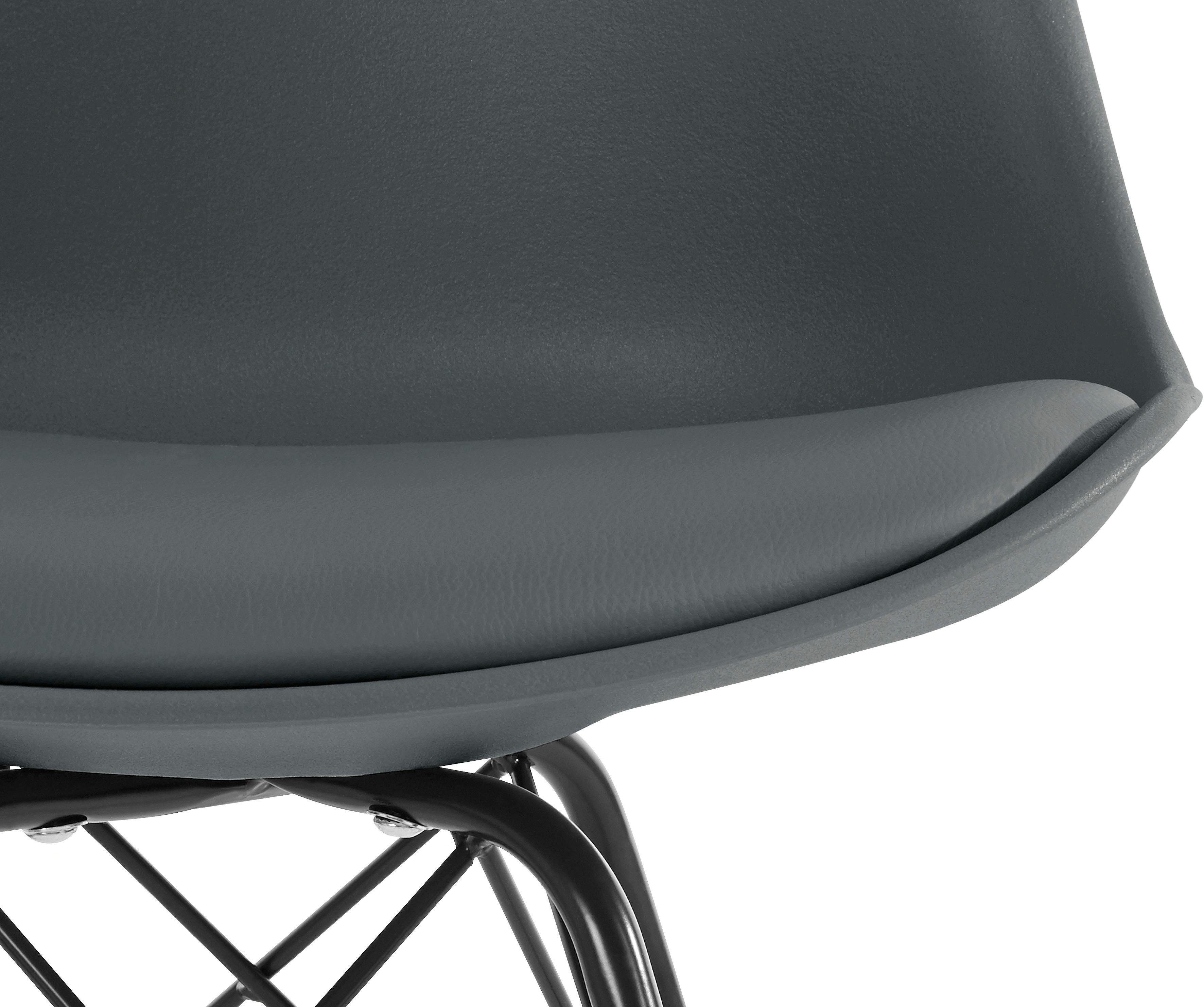 Homexperts 4-Fußstuhl Ursel 01 (Set, 2 St), Sitzschale mit Sitzkissen in Kunstleder