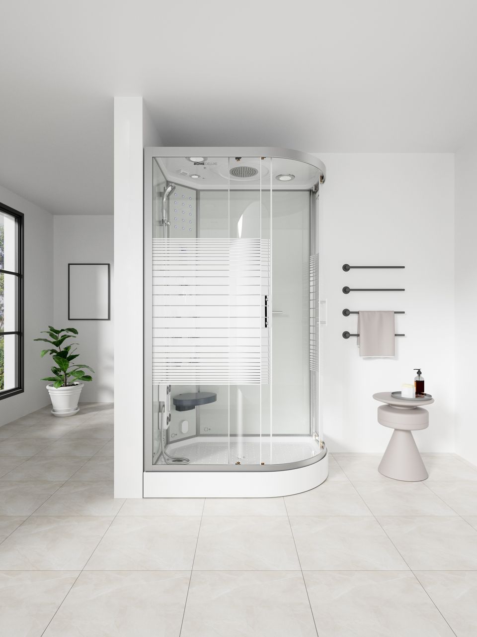 Home Deluxe Dampfdusche WHITE PEARL - 120 x 80 cm Rechts