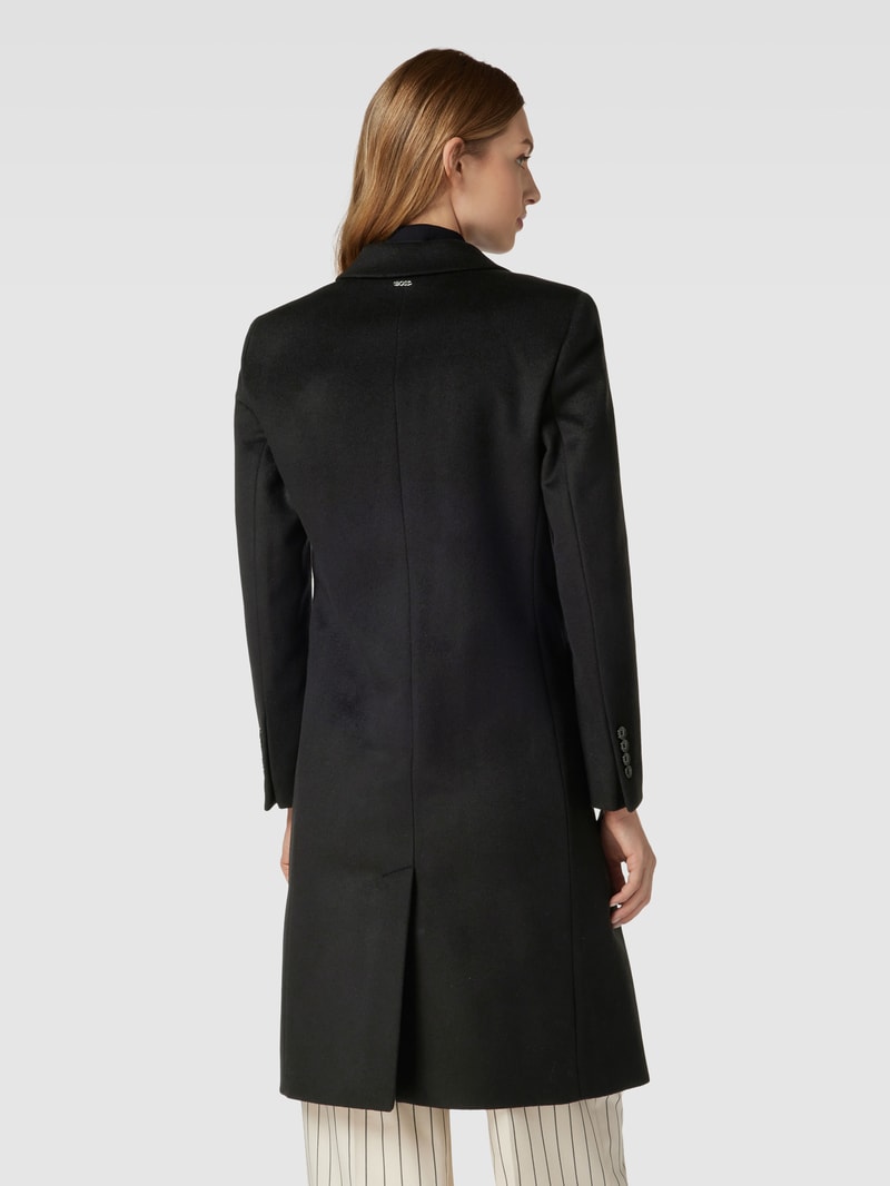 Wollmantel mit Knopfleiste Modell 'Catara' in schwarz