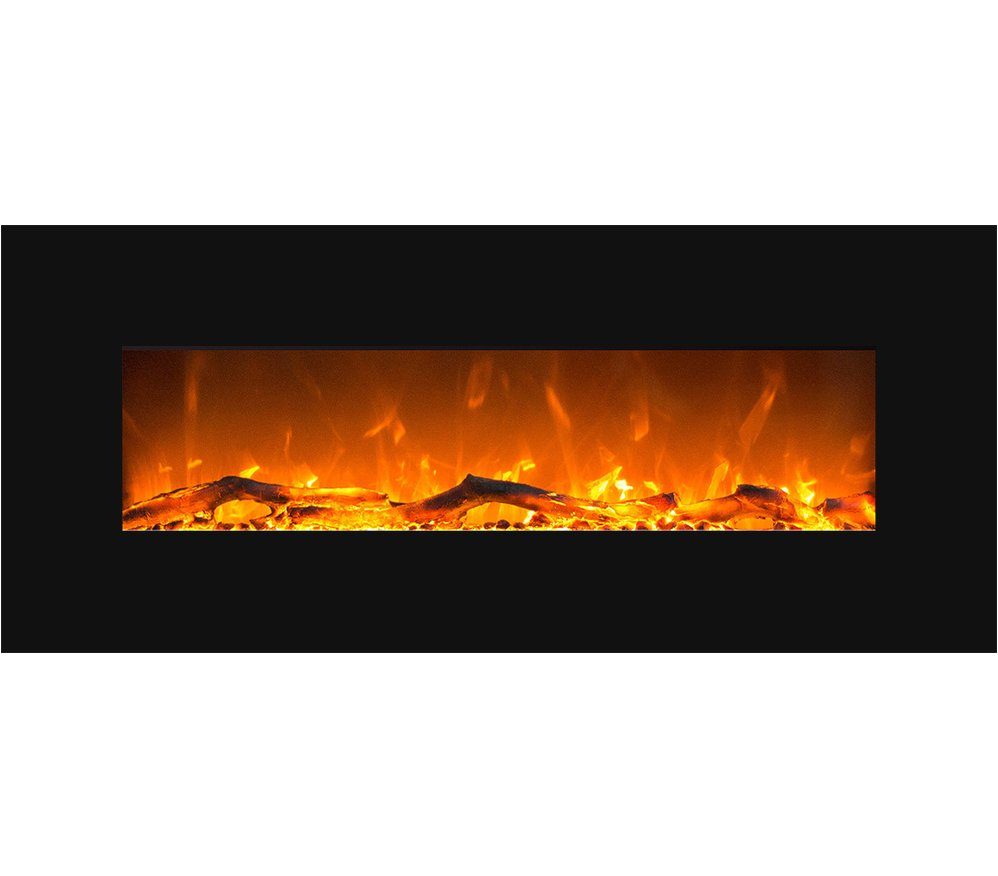 GLOW FIRE Elektrokamin Mars Wandkamin elektrisch mit Heizung, Elektrischer Kamin mit Fernbedienung, Timer, 3 Dekorationen, LED Feuer