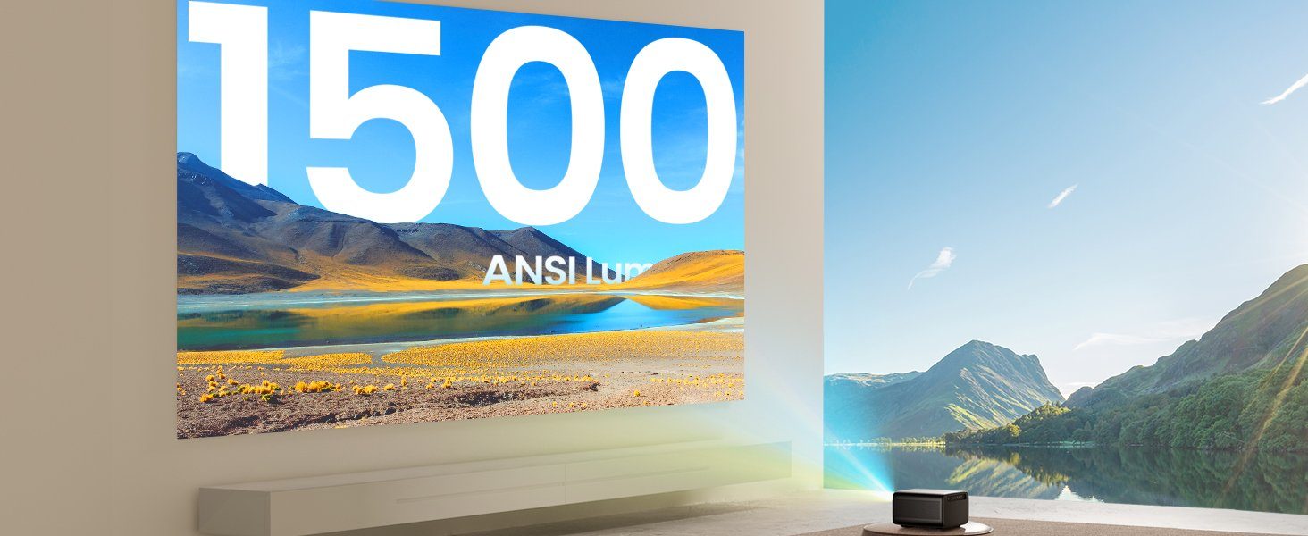 CASIRIS 1080P 4K-Unterstützt, Autofokus/Trapezkorrektur Portabler Projektor (1500 lm, 50000:1, 1920x1080 px, Maximal 200''Display automatische Keystone-Korrektur,digitales Zoomen)