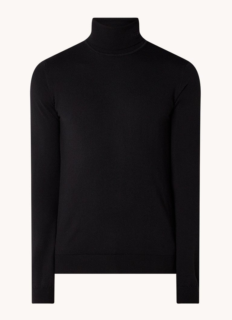 HUGO BOSS San Thomas fine-knit turtleneck sweater made of virgin wool