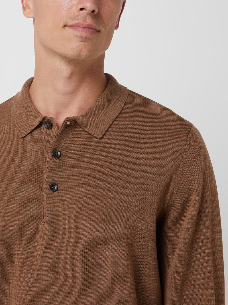 Pullover aus Schurwolle in cognac