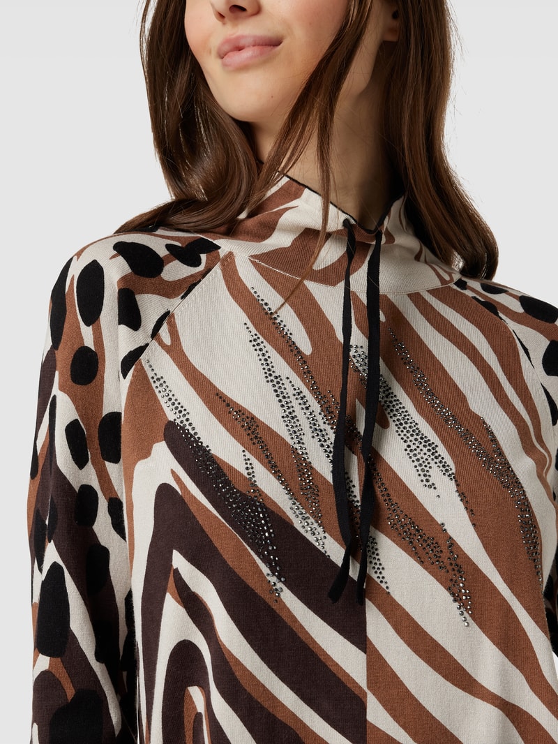 Sweatshirt in Strick-Optik in schwarz