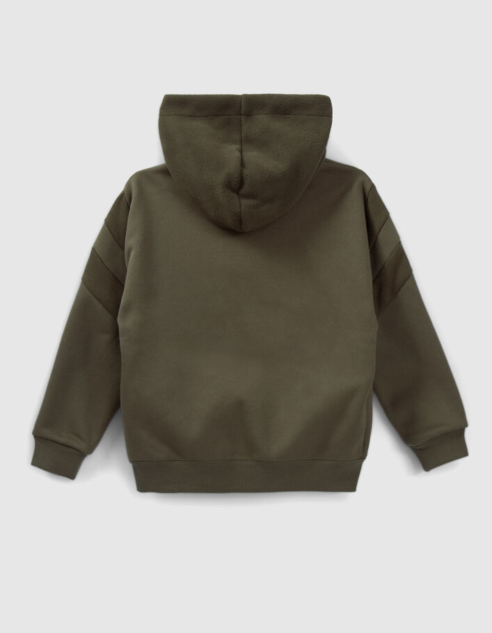 Cardigan kaki contrecollé polaire garçon