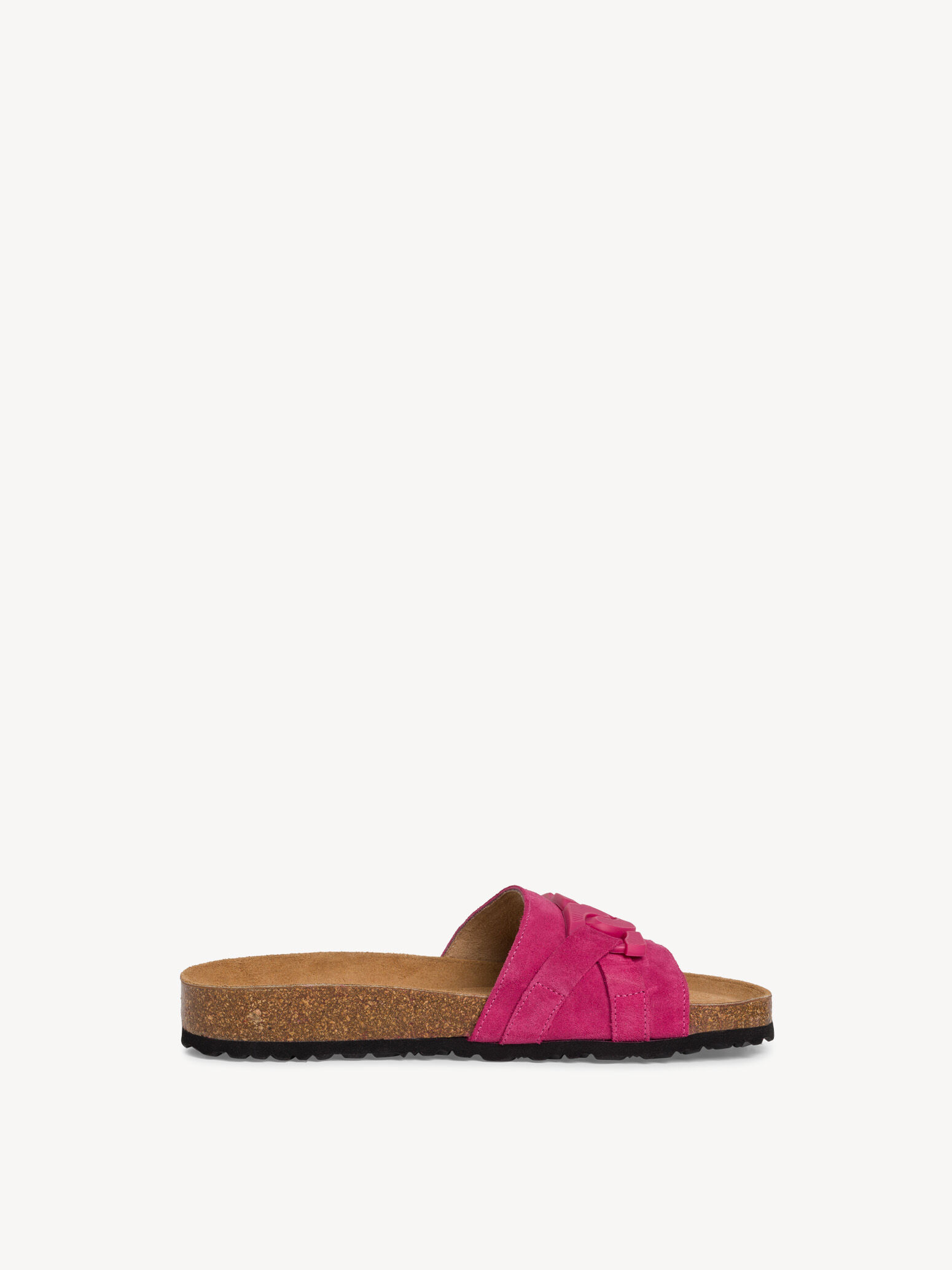 Mule en cuir - rose fuchsia