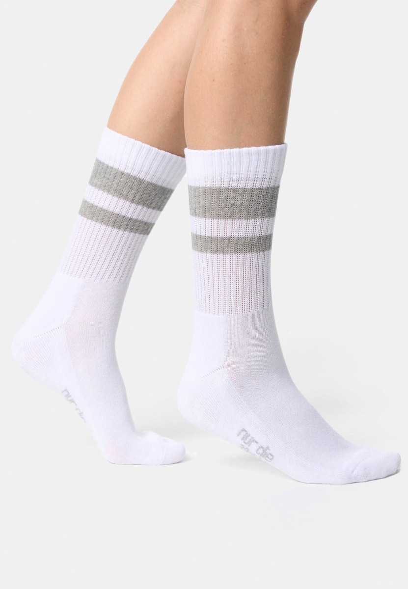Sportsocken weiß + grau + schwarz Gr. 39-42, 3 St