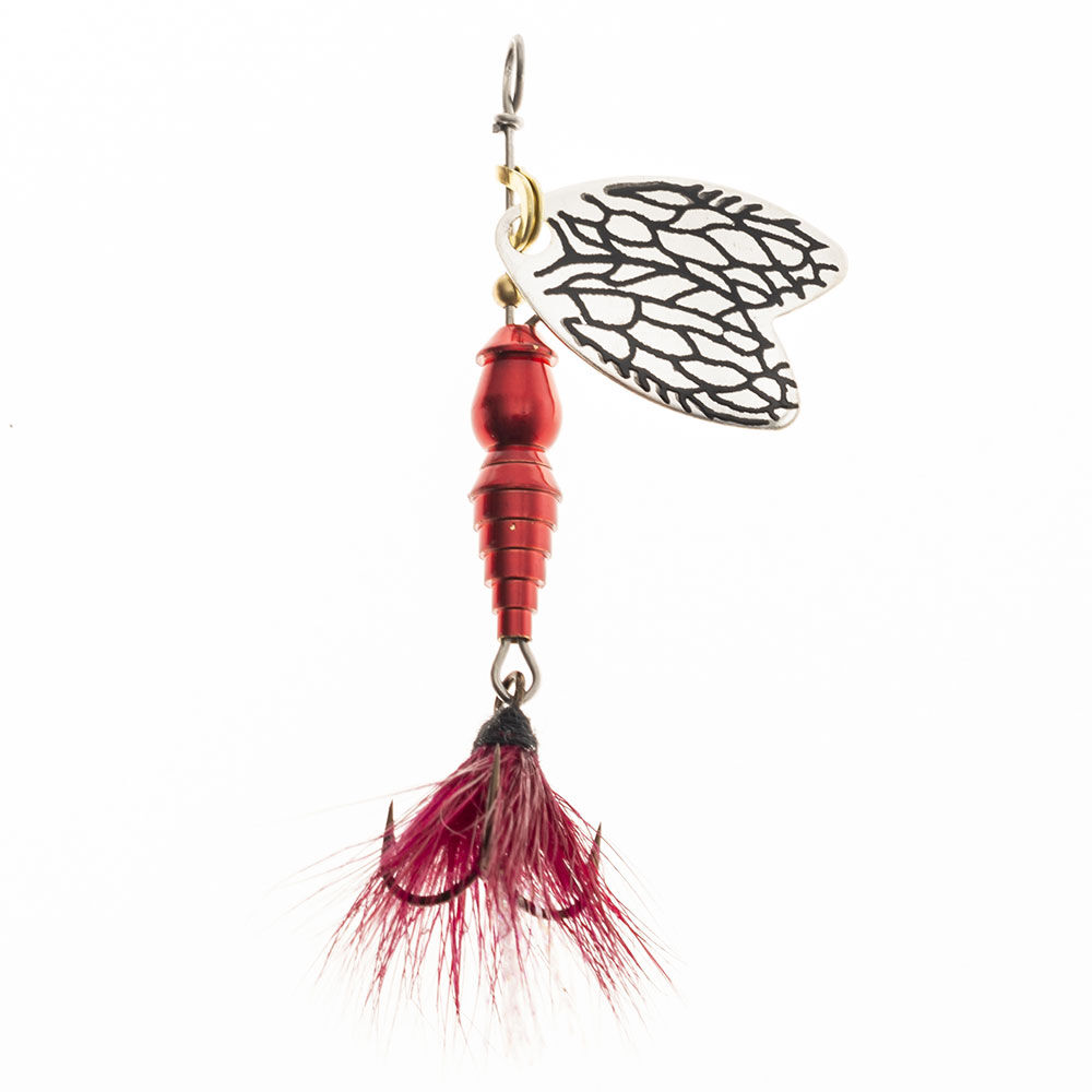 Mepps Bug Silver Cherry Spinning Spoon
