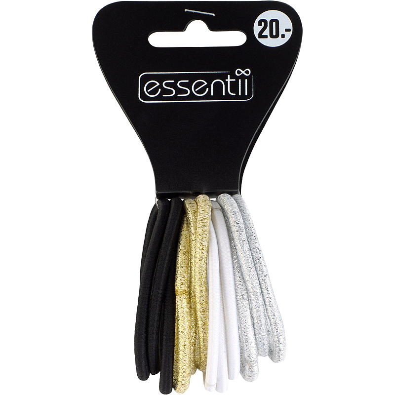 Essentii Hårstrikk 12-pk glitter