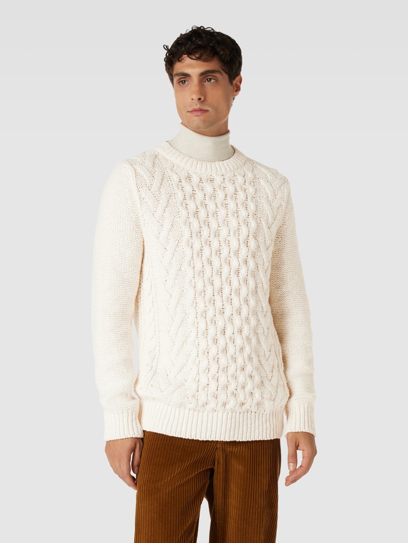 Strickpullover mit Strukturmuster in offwhite