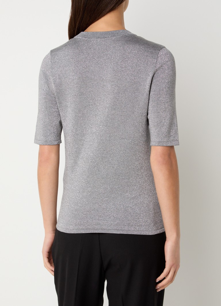 Ausgewähltes Femme Lura Feinstricktop aus Lyocell-Mischgewebe mit Lurex