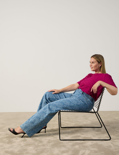 Weite Jeans mit Spitzen-Druck Carlotta