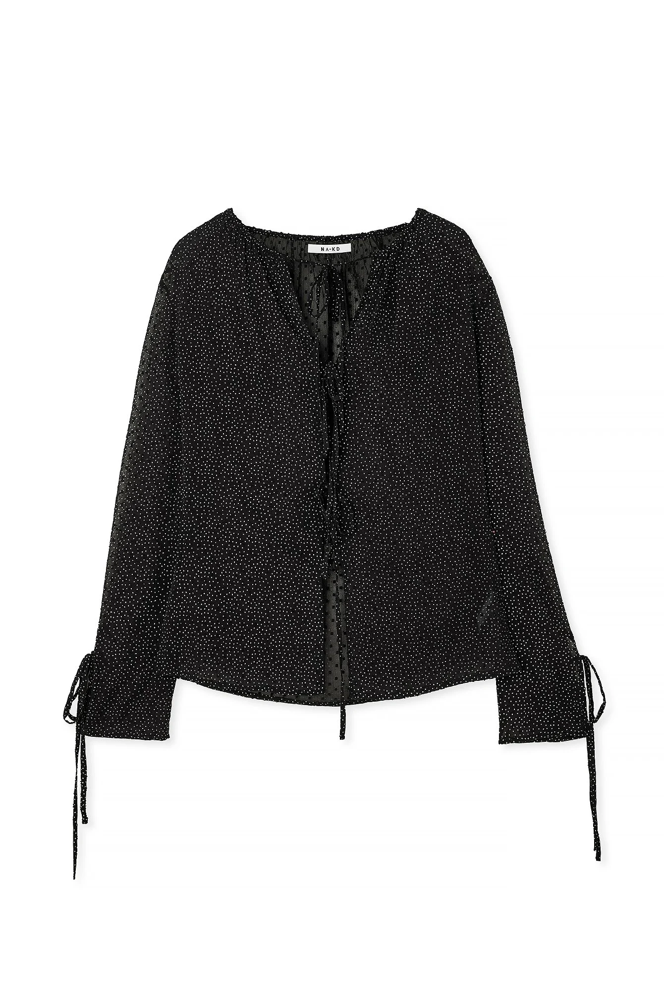 Chiffon-Bluse mit Schnürdetail