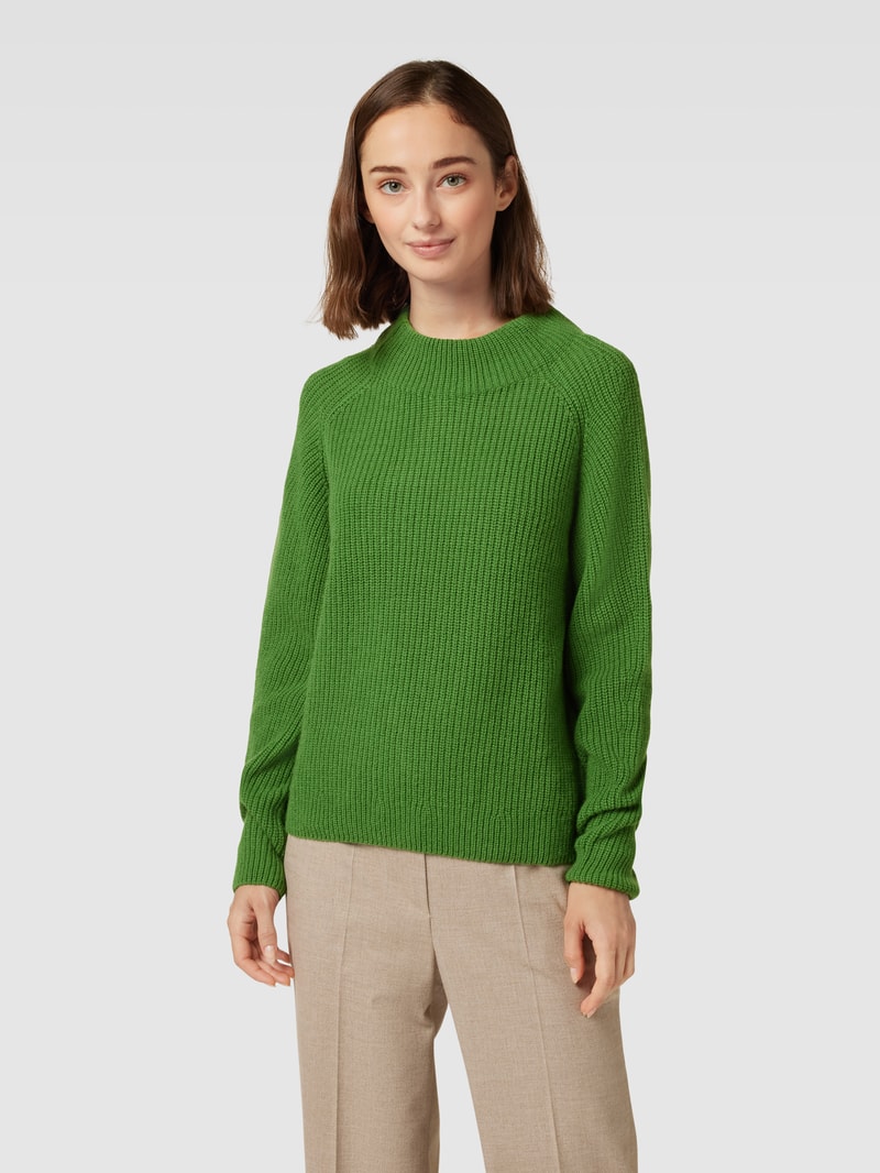 Strickpullover mit Rundhalsausschnitt in apfelgrün