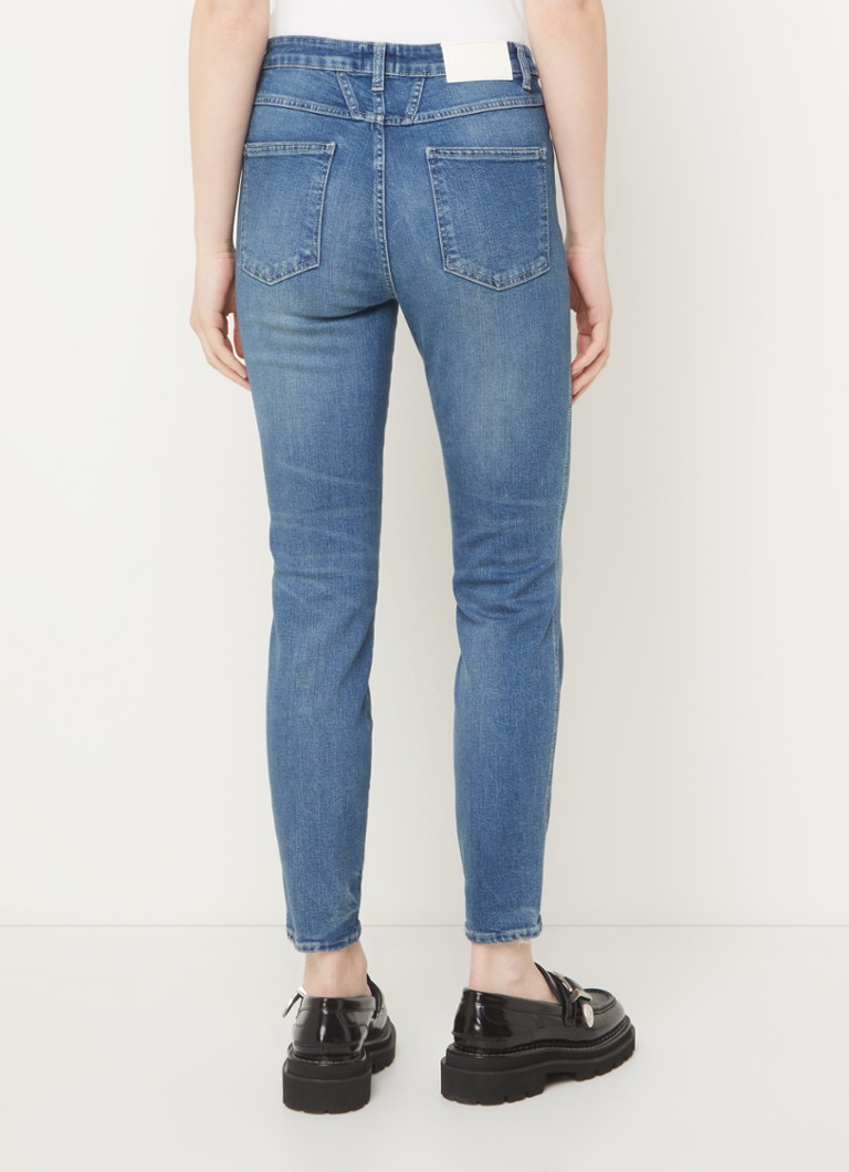 Blugi CERRED Pusher cu talie înaltă, slim fit, crop, spălare medie