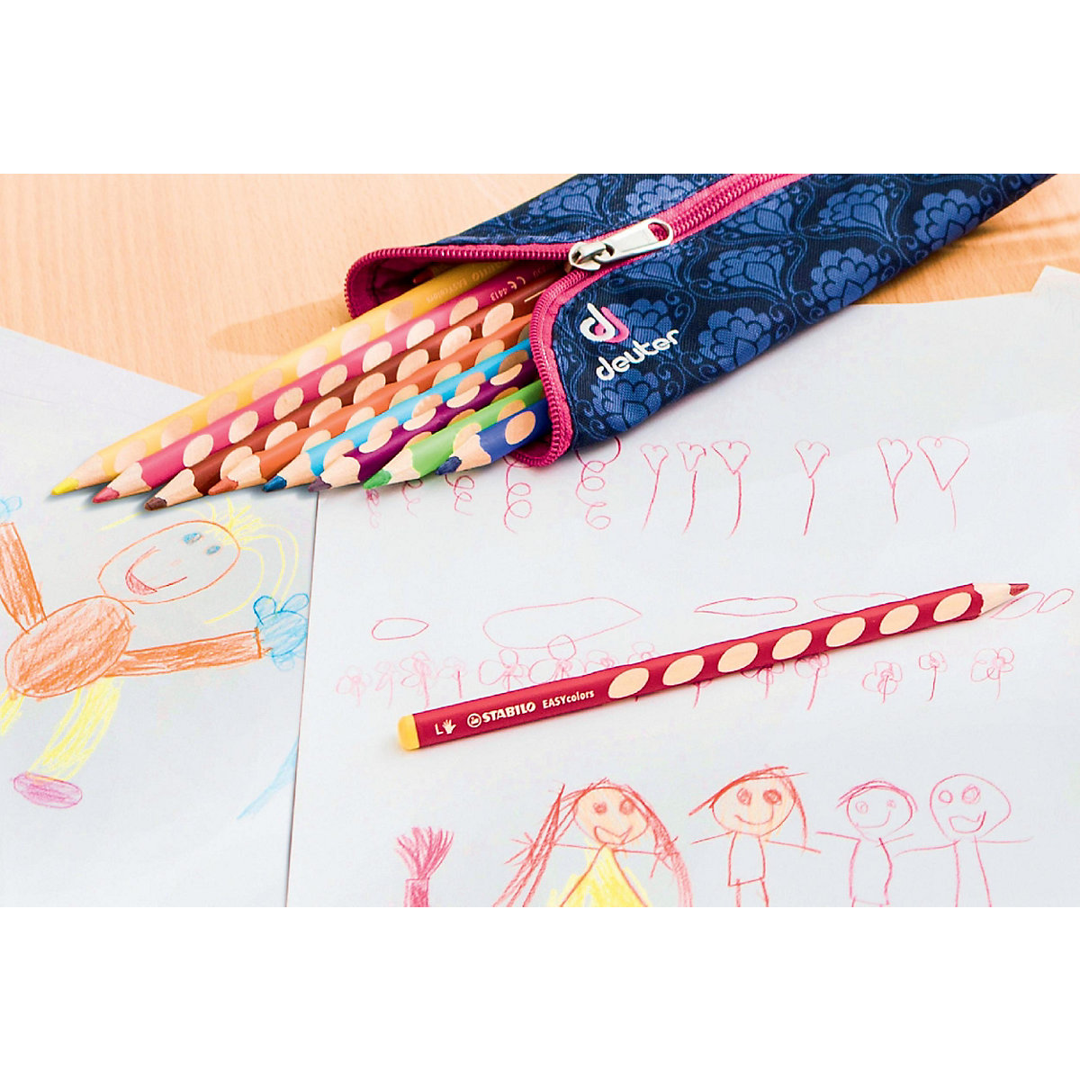 Buntstifte EASYcolors Linkshänder, 12 Farben, inkl. Spitzer