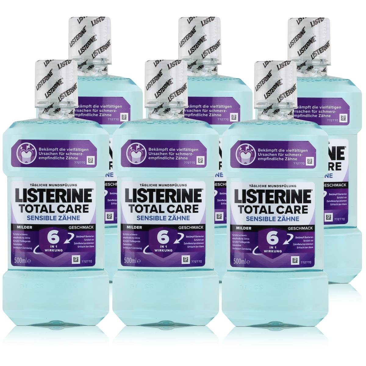 Listerine Mundspülung, Listerine Total Care Sensible Zähne 500ml - Hält ihren Atem frisch (6e